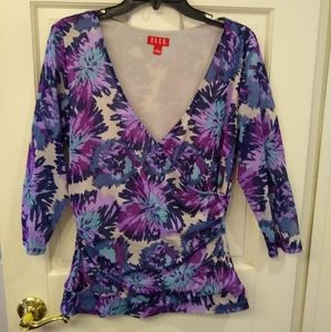 Elle sheer floral long-sleeved blouse - Size L